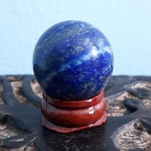 Lapis Lazuli Healing Crystal Ball Sphere Stone blue white gray gold
